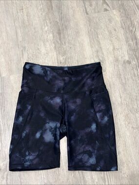 Women’s Black/ Navy Tie-Dye Bike Shorts